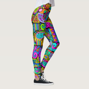 Leggings Arte de patrón pintado a mano y digitalmente 5
