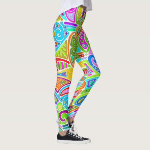 Leggings Arte de patrón pintado a mano y digitalmente 7