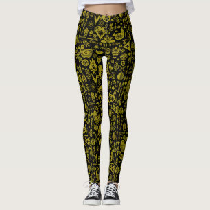 Leggings Arte de patrones folclóricos nórdicos escandinavos