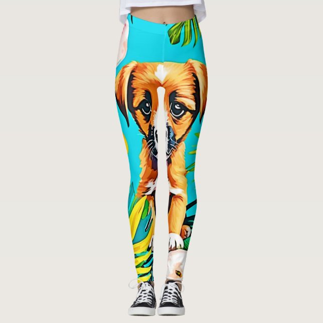 Leggings Arte de perro de la jungla (Anverso)