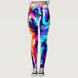 Leggings Arte de perros con abrazo de arcoiris
