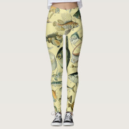 Leggings Arte de pesca científica de peces de época