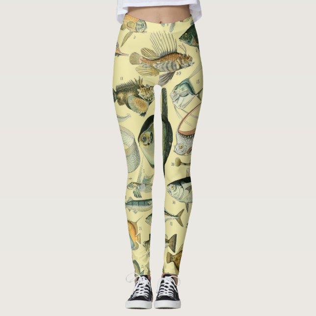 Leggings Arte de pesca científica de peces de época (Anverso)