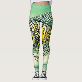 Leggings Arte De Pescado Estilizado