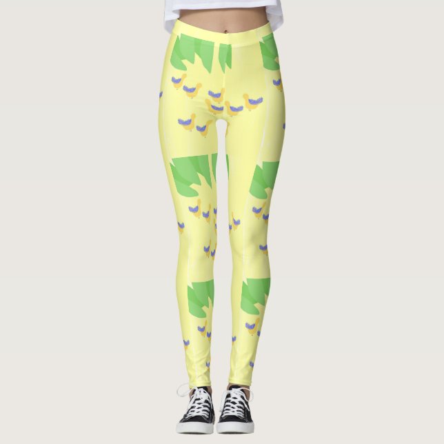 Leggings arte de pintar pájaros (Anverso)