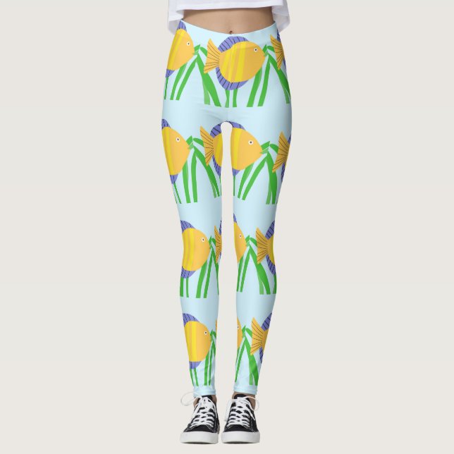 Leggings arte de pintar peces hermosos (Anverso)