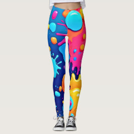 Leggings Arte de pintura de arco iris