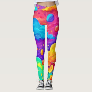 Leggings Arte de ráfaga de color de dibujos animados