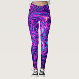 Leggings Arte de Remolino Cósmico de Neón