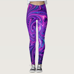 Leggings Arte de Remolino Cósmico de Neón