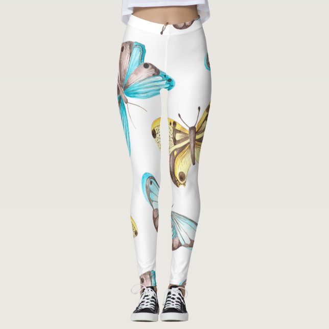 Leggings Arte de simetría de mariposa (Anverso)