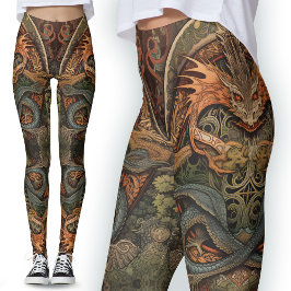 Leggings Arte de tatuaje de dragón chino