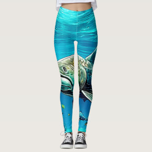 Leggings Arte de tiburón depredador del océano