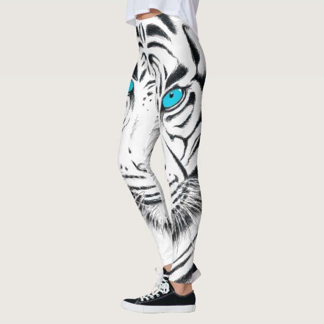 Leggings Arte de tinta de tigre blanco en Bengala (Izquierda)