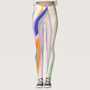 Leggings Arte de verano: Patrón de collage creativo