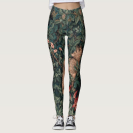 Leggings Arte de vida silvestre de zorro de vegetación de W