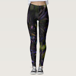 Leggings Arte de vidrio abstracto funky salpicadura de colo