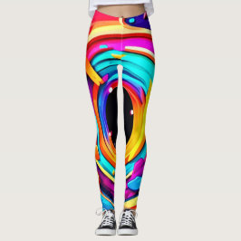 Leggings Arte de vórtice cósmico abstracto vibrante