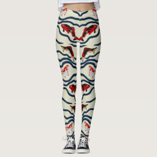 Leggings Arte Deco Colorido Pez Carpín Decoración Marina