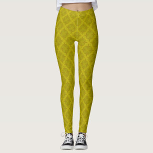 Leggings Arte deco oliva verde geométrico
