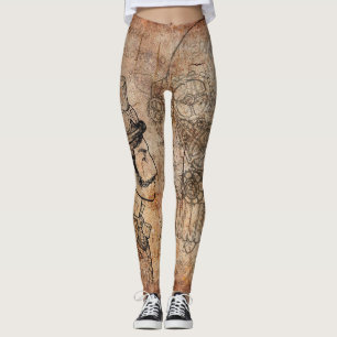 Leggings Arte del engranaje de Steampunk