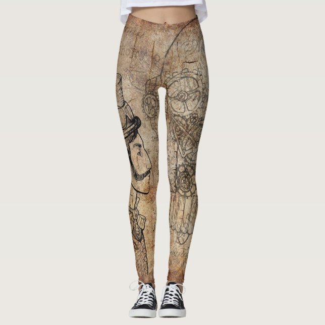 Leggings Arte del engranaje de Steampunk (Anverso)