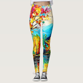Leggings Arte del lago Arcoiris Otumn