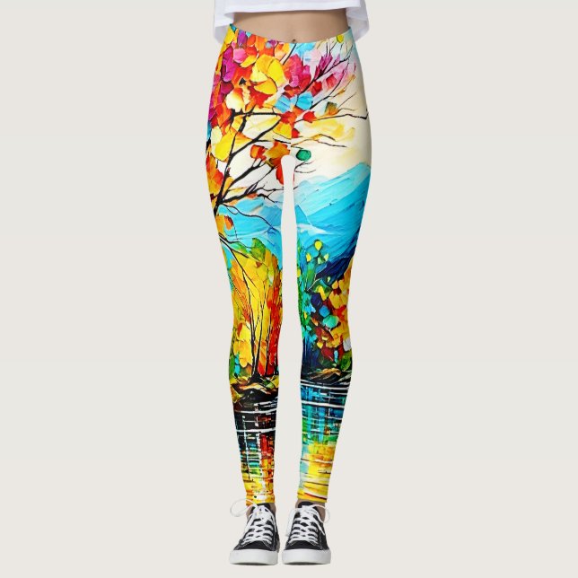 Leggings Arte del lago Arcoiris Otumn (Anverso)