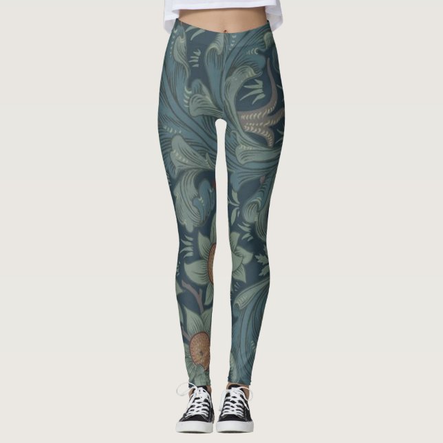 Leggings Arte del patrón de William Morris Orchard (Anverso)