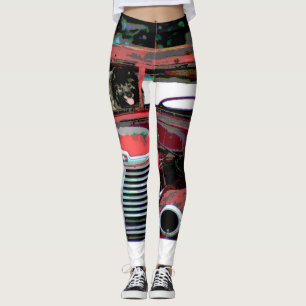 Leggings Arte del perro de la pintura del camión del