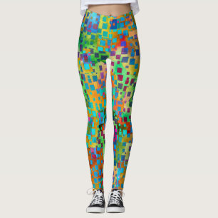 Leggings Arte digital abstracto colorido con sombras