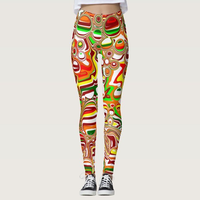 Leggings Arte digital de burbujas retro (Anverso)