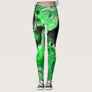 Leggings Arte digital de mármol verde