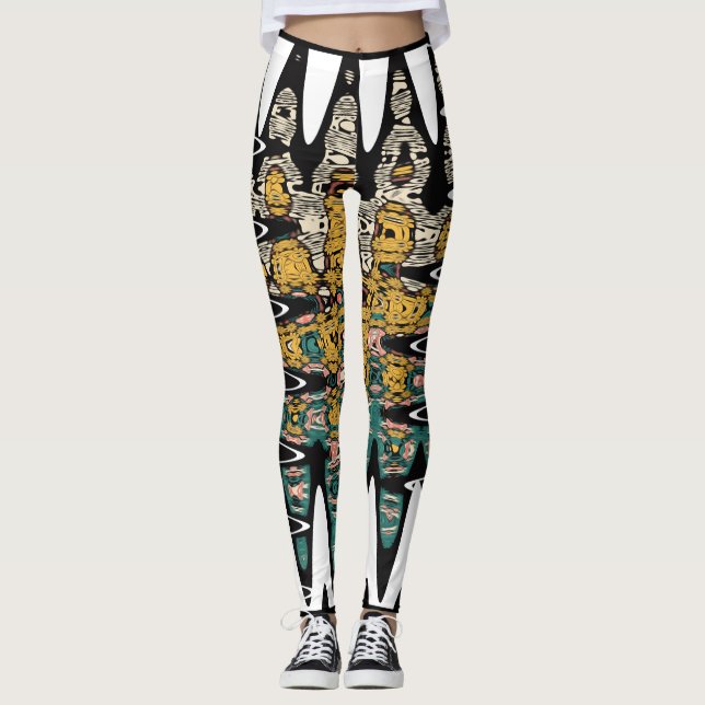 Leggings arte digital de pájaros (Anverso)