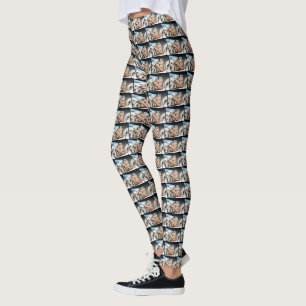 Leggings Arte Dimensional de perro blanco,