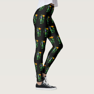 Leggings Arte Egipcio Con Flores De Lotus