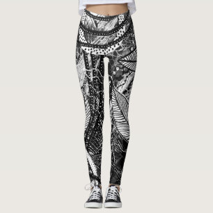Leggings Arte en capas negro y blanco casi en todas partes