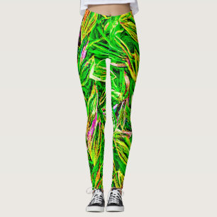 Leggings Arte en el jardín de hojas texturizadas