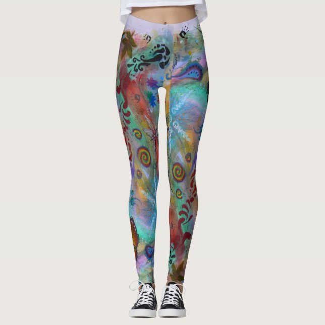 Leggings Arte en la naturaleza, hecha a mano (Anverso)