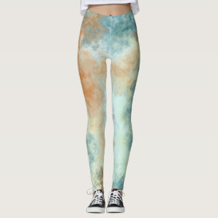 Leggings Arte en la nube turquesa