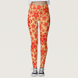 Leggings Arte floral de Golden Red