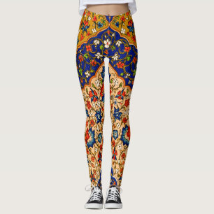 Leggings Arte floral persa de color vintage