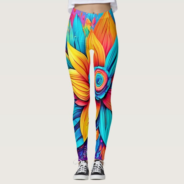 Leggings Arte Floral Vibrante (Anverso)