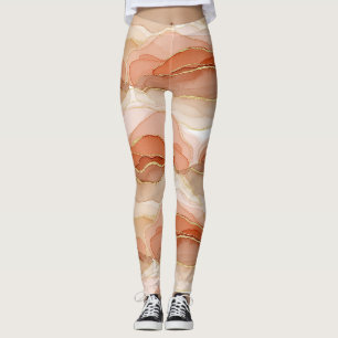 Leggings Arte fluido acentuado en oro - Mármol Siena