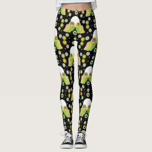 Leggings Arte folclórico de búho escandinavo