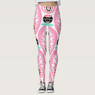Leggings Arte folclórico escandinavo: nórdico sin foco.
