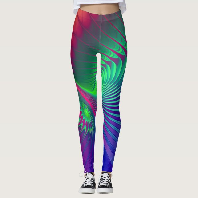 Leggings Arte fractal - ESPIRAL DE PODER EXPLOSIVO (Anverso)