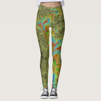 Leggings Arte fractal espiral trippy psicodélico