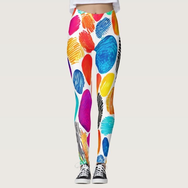 Leggings Arte Fusión de huellas digitales (Anverso)