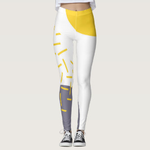 Leggings Arte geométrico amarillo, fresco, moderno y de mod